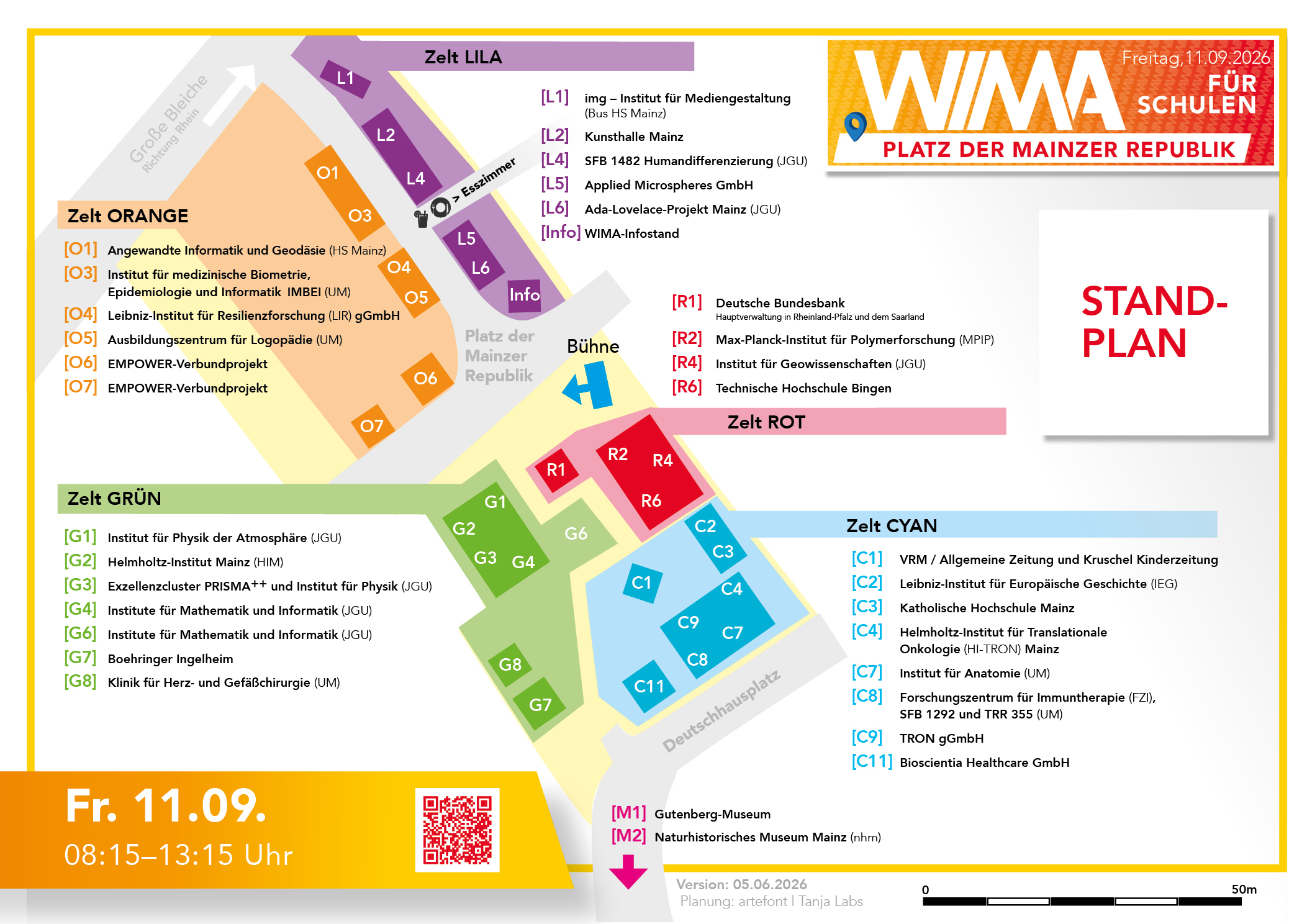 WIMA für Schulen 2026 Standplan